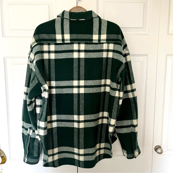 Zara Green & White Plaid Jacket/Overshirt , Sz L , Unisex - Picture 8 of 10